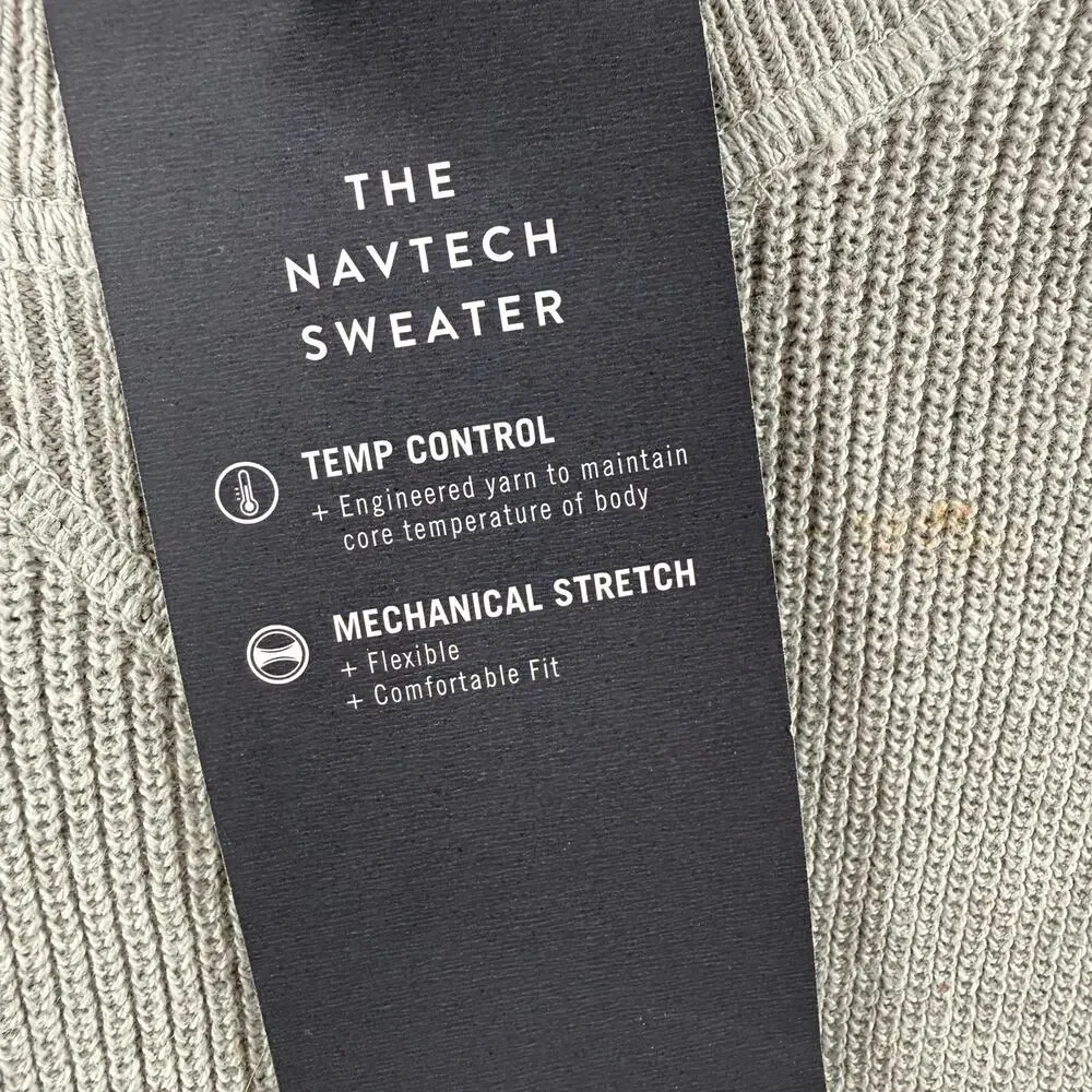 Nautica Sweater Men’s XXL Navtech NWT Temp Control Gray Pullover Cotton Blend
